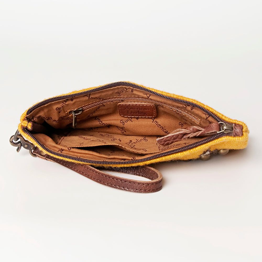 American Darling ADBG344AG Wristlet Saddle Blanket Genuine Leather women bag western handbag purse