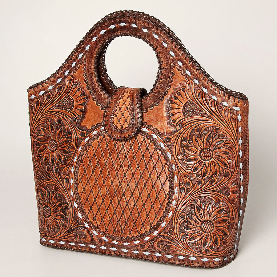 American Darling Tote Hand Tooled Genuine Leather Women Bag Western Handbag Purse - Uhorse