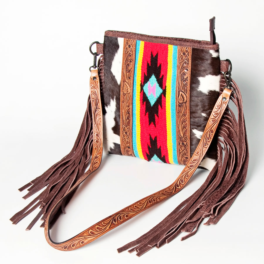 American Darling Crossbody Saddle Blanket Hand Tooled Genuine Leather Women Bag Western Handbag Purse - Uhorse
