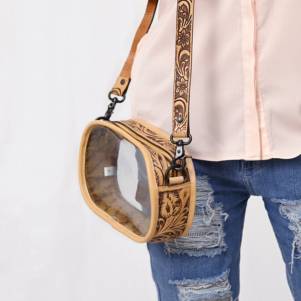 American Darling ADBGZ602 Clear Bag Hand Tooled Genuine Leather Women Bag Western Handbag Purse