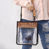 American Darling ADBGZ603 Clear Bag Hand Tooled Genuine Leather Women Bag Western Handbag Purse
