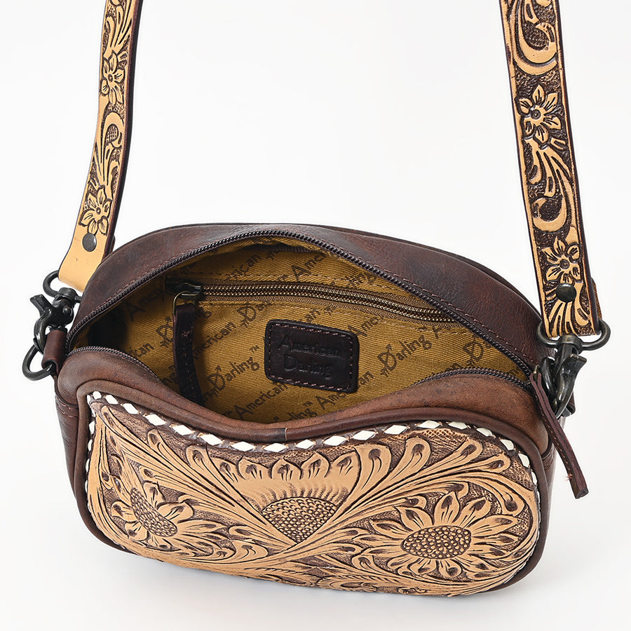 American Darling Crossbody Hand Tooled Genuine Leather Women Bag Western Handbag Purse