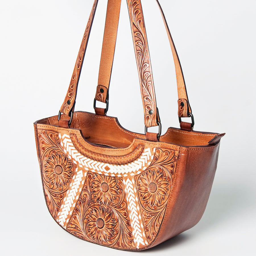 American Darling Tote Hand Tooled Genuine Leather Women Bag Western Handbag Purse - Uhorse