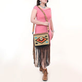 American Darling Messenger Saddle Blanket Genuine Leather Women Bag Western Handbag Purse