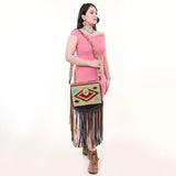 American Darling ADBGZ612 Messenger Saddle Blanket Genuine Leather Women Bag Western Handbag Purse