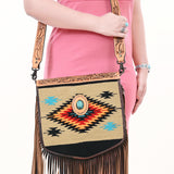 American Darling ADBGZ612 Messenger Saddle Blanket Genuine Leather Women Bag Western Handbag Purse