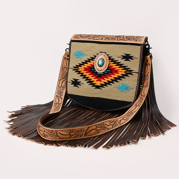 American Darling Messenger Saddle Blanket Genuine Leather Women Bag Western Handbag Purse - Uhorse