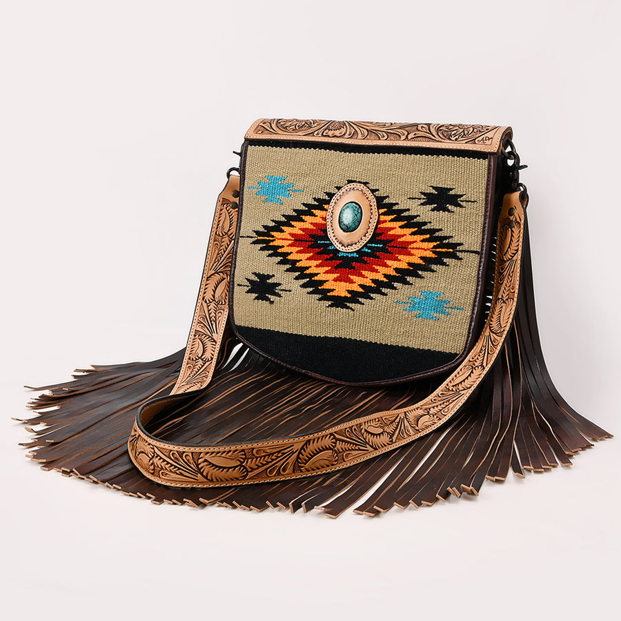 American Darling Messenger Saddle Blanket Genuine Leather Women Bag Western Handbag Purse - Uhorse