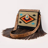 American Darling ADBGZ612 Messenger Saddle Blanket Genuine Leather Women Bag Western Handbag Purse