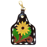 American Darling ADKRX122 Hand Tooled Carved Genuine Leather Keyring