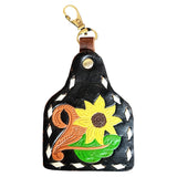 American Darling ADKRX123 Hand Tooled Carved Genuine Leather Keyring