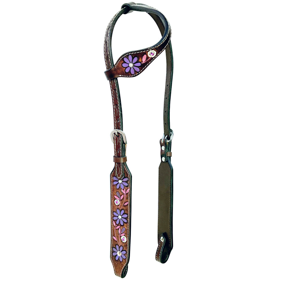 Bar H Equine American Leather Horse Saddle Tack One Ear Headstall | Browband Headstall - Uhorse