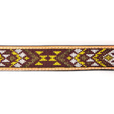 American Darling Hand Tooled Brown Genuine American Leather Beaded Belt Men & Women Western Belt with Removable Buckle
