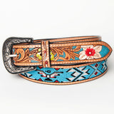 American Darling ADBLF144-L Beautifully Hand Tooled Genuine American Leather Belt Men and  Women Beaded