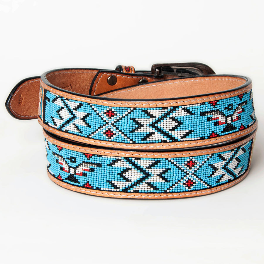 American Darling Beautifully Hand Tooled Green Genuine Leather Belt Men and Women Western with Removable Buckle