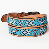 American Darling ADBLF144-L Beautifully Hand Tooled Genuine American Leather Belt Men and  Women Beaded