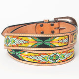 American Darling ADBLF145-L Beautifully Hand Tooled Genuine American Leather Belt Men and  Women Beaded