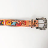 American Darling ADBLF146-L Beautifully Hand Tooled Genuine American Leather Belt Men and  Women Beaded