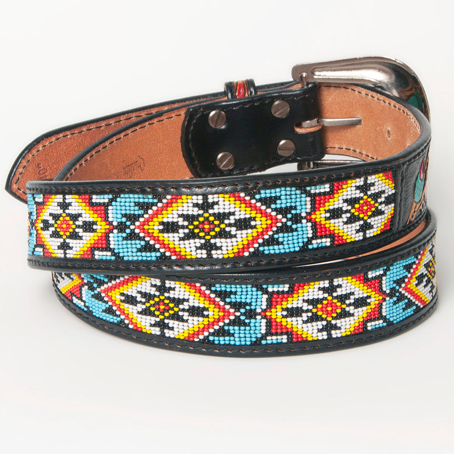 American Darling Beautifully Hand Tooled Green Genuine Leather Belt Men and Women Western with Removable Buckle