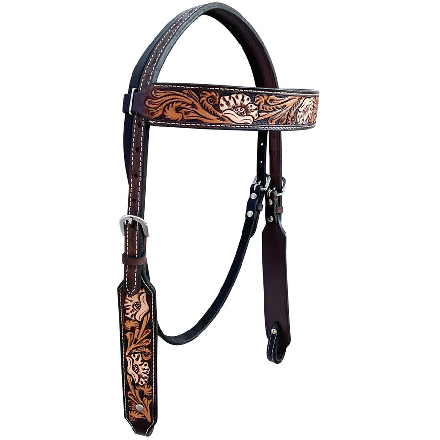Bar H Equine Genuine Western American Leather Horse Headstall - Uhorse
