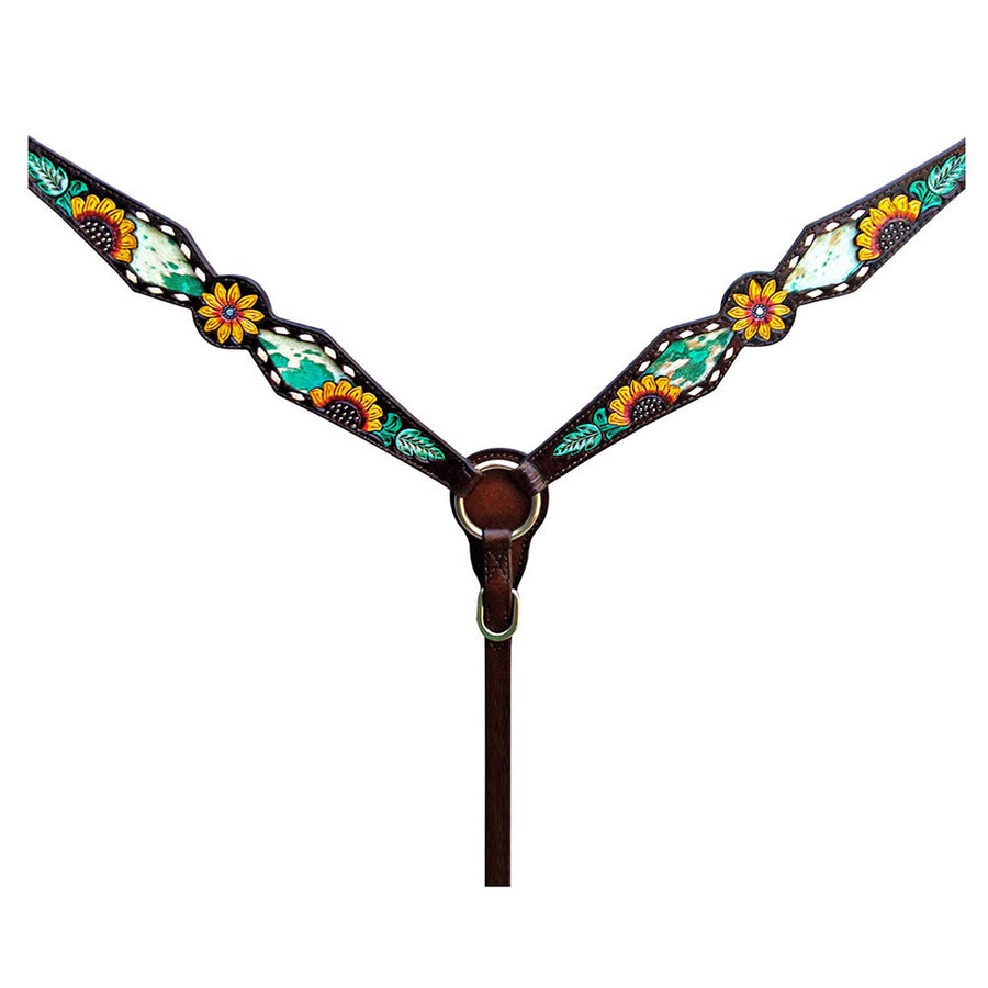 HILASON W. H. Breast Collar American Leather Floral Dark Brown With by Hilason – Cowboy and equestrian accessories