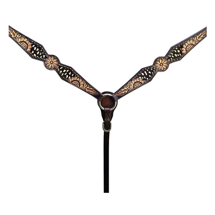 HILASON W. H. Headstall Breast Collar Set American Leather Floral – by Hilason – Cowboy and equestrian accessories