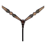 HILASON W. H. Headstall Breast Collar Set American Leather Floral – by Hilason – Cowboy and equestrian accessories