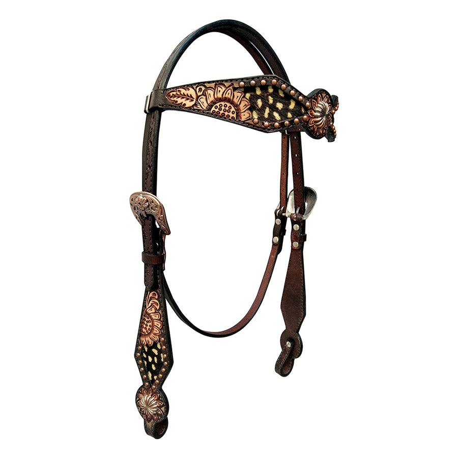 HILASON W. H. Headstall American Leather Floral by Hilason – Cowboy and equestrian accessories