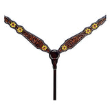 HILASON W. H. Headstall Breast Collar Set American Leather Floral – by Hilason – Cowboy and equestrian accessories