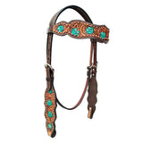HILASON W. H. Headstall American Leather Floral by Hilason – Cowboy and equestrian accessories