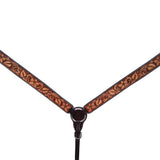 Bar H Equine Genuine Western American Leather Horse Premium Headstall & Breast Collar Set