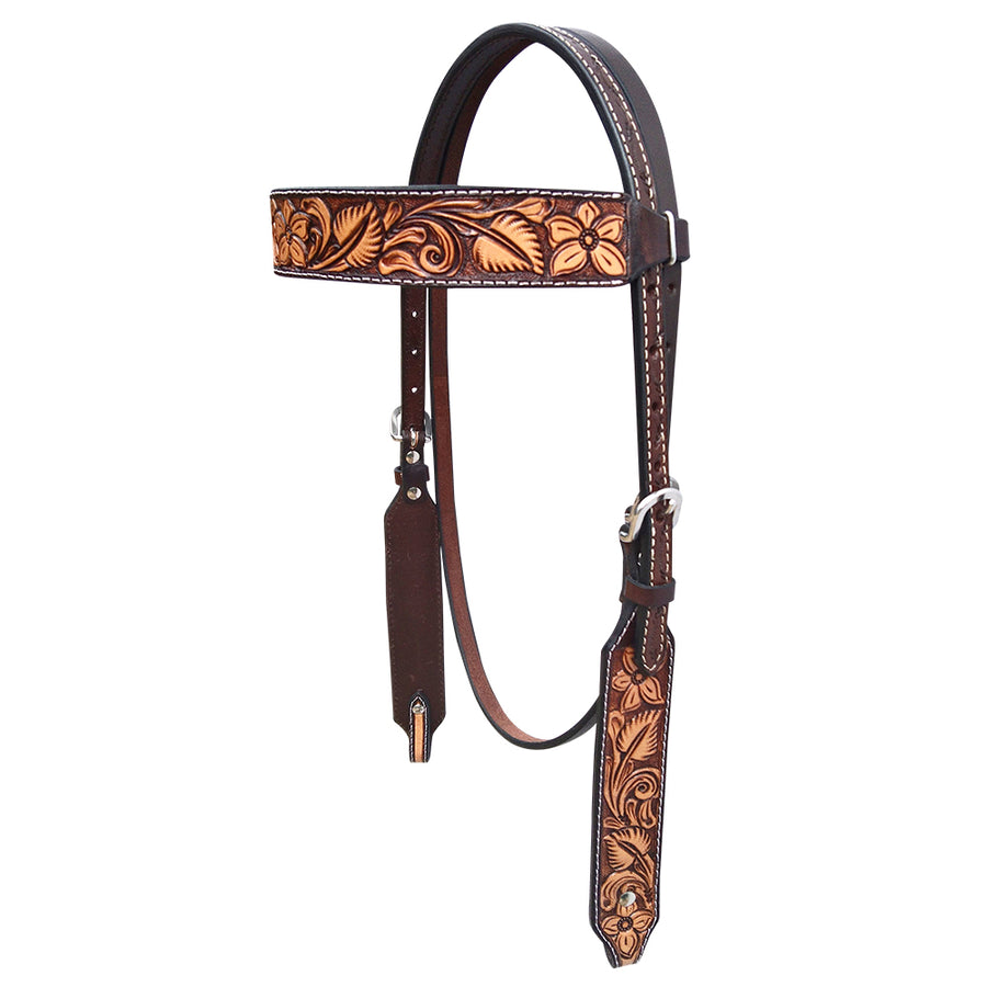 Bar H Equine Genuine Western American Leather Horse Headstall - Uhorse