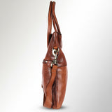 Spaghetti Western Swc178Tan Tote Vintage Handmade Drum Dyed Genuine European Cowhide Leather Women Bag Western Handbag Purse