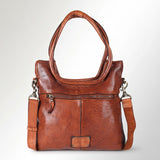 Spaghetti Western Swc178Tan Tote Vintage Handmade Drum Dyed Genuine European Cowhide Leather Women Bag Western Handbag Purse