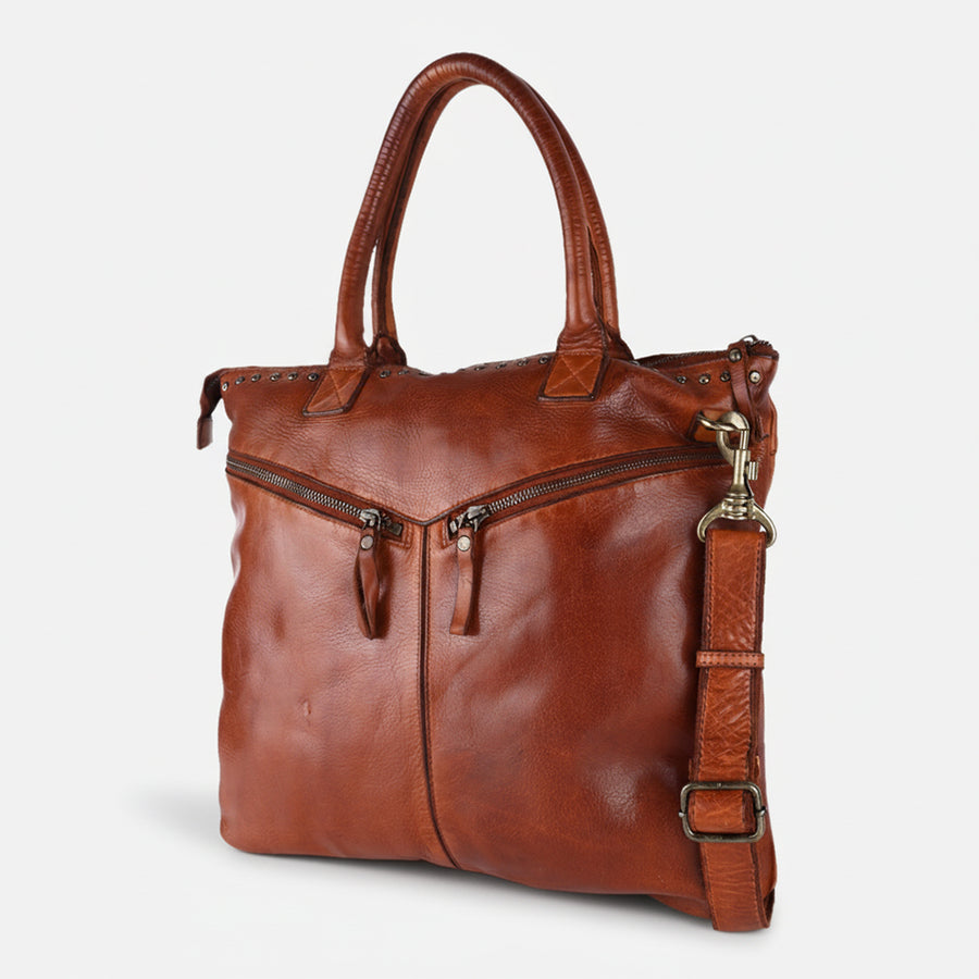 Spaghetti W. Swc179Tan Tote Vintage Handmade Drum Dyed Genuine by Hilason – Cowboy and equestrian accessories