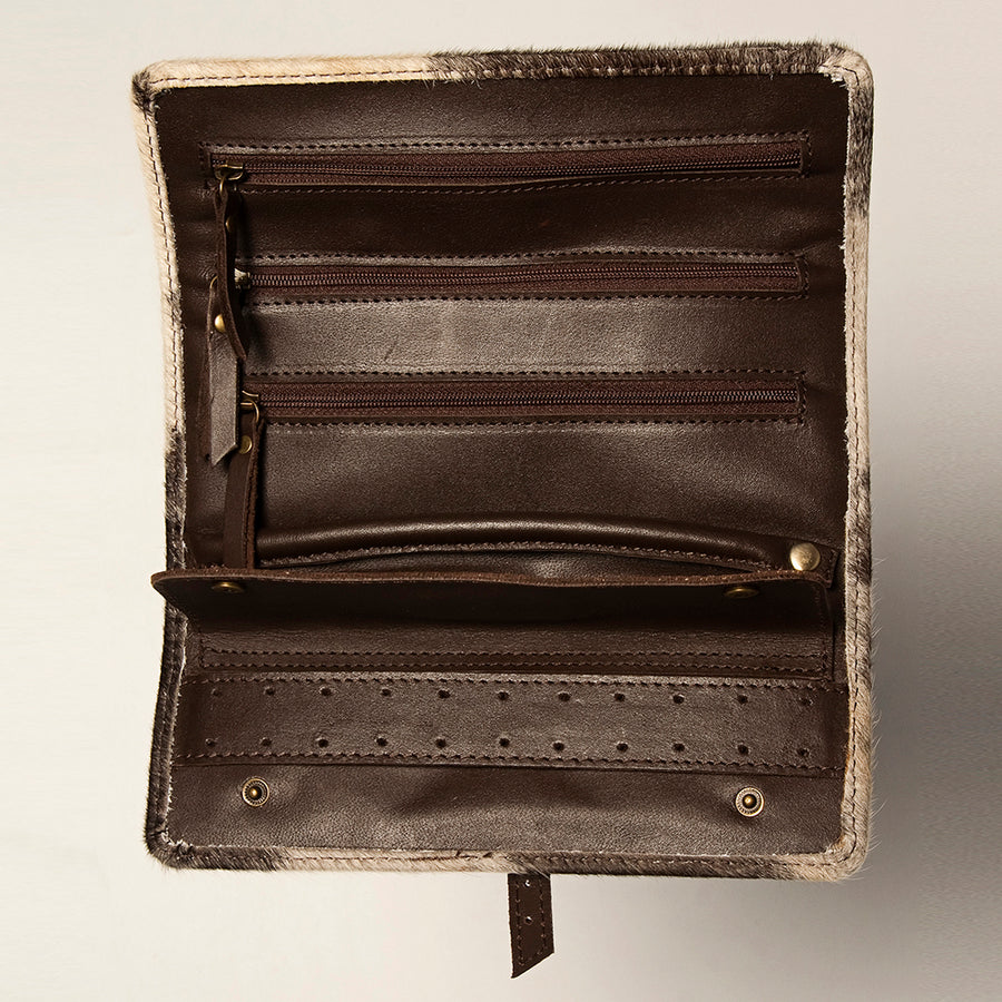 American Darling Women's Jewelry Case Eco-Friendly Vegetable-Tanned Genuine Leather Well-compartmentalized YKK Zipper