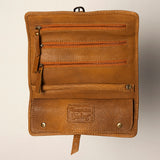 American Darling Jewelry Case Hand Tooled Hair-On Genuine Leather W.