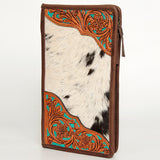 American Darling Hair-On Cowhide Jewelry Case Hand Tooled Genuine Leather - Uhorse