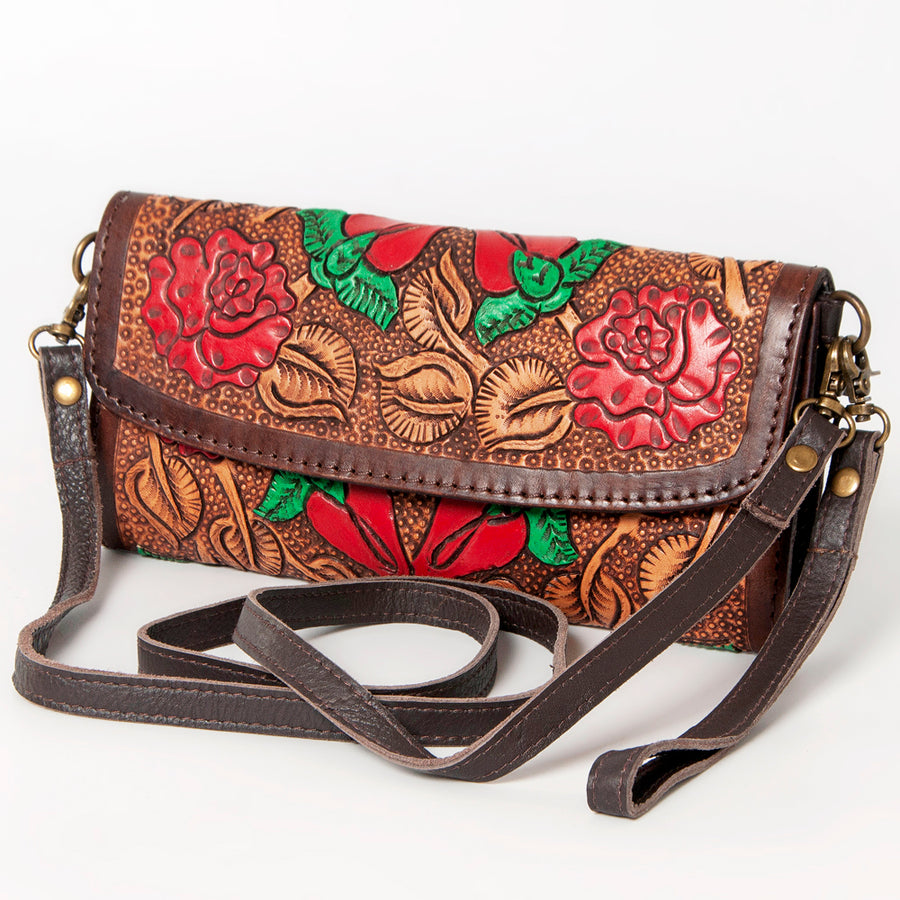 American Darling Hand Tooled Genuine Leather Small Cross body Bag - Uhorse