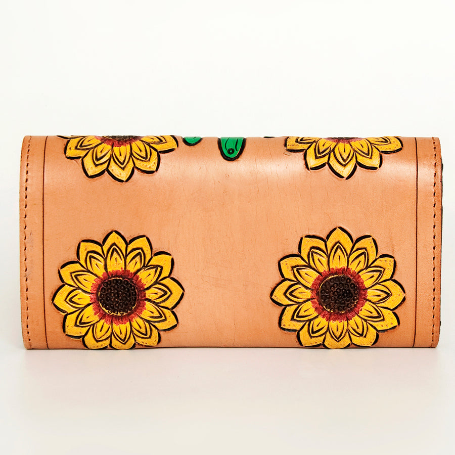 American Darling Women's Small Cross body Bag Hand Tooled Floral Carved Eco-Friendly Genuine Leather YKK Zipper