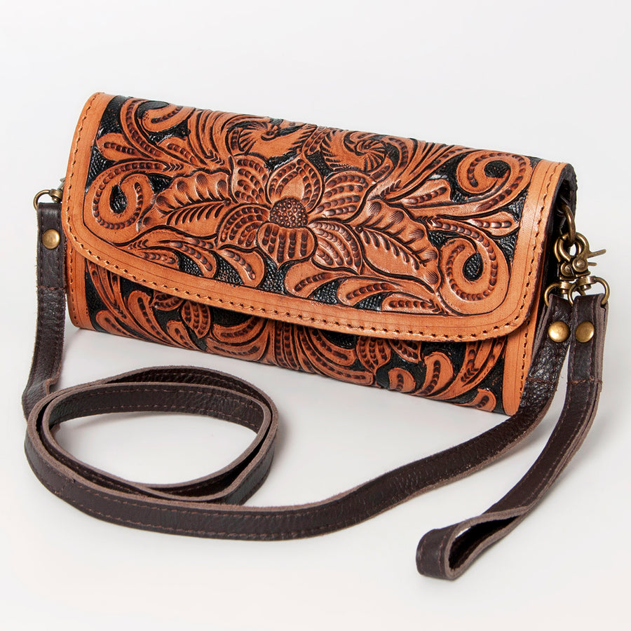 American Darling Hand Tooled Genuine Leather Small Cross body Bag - Uhorse