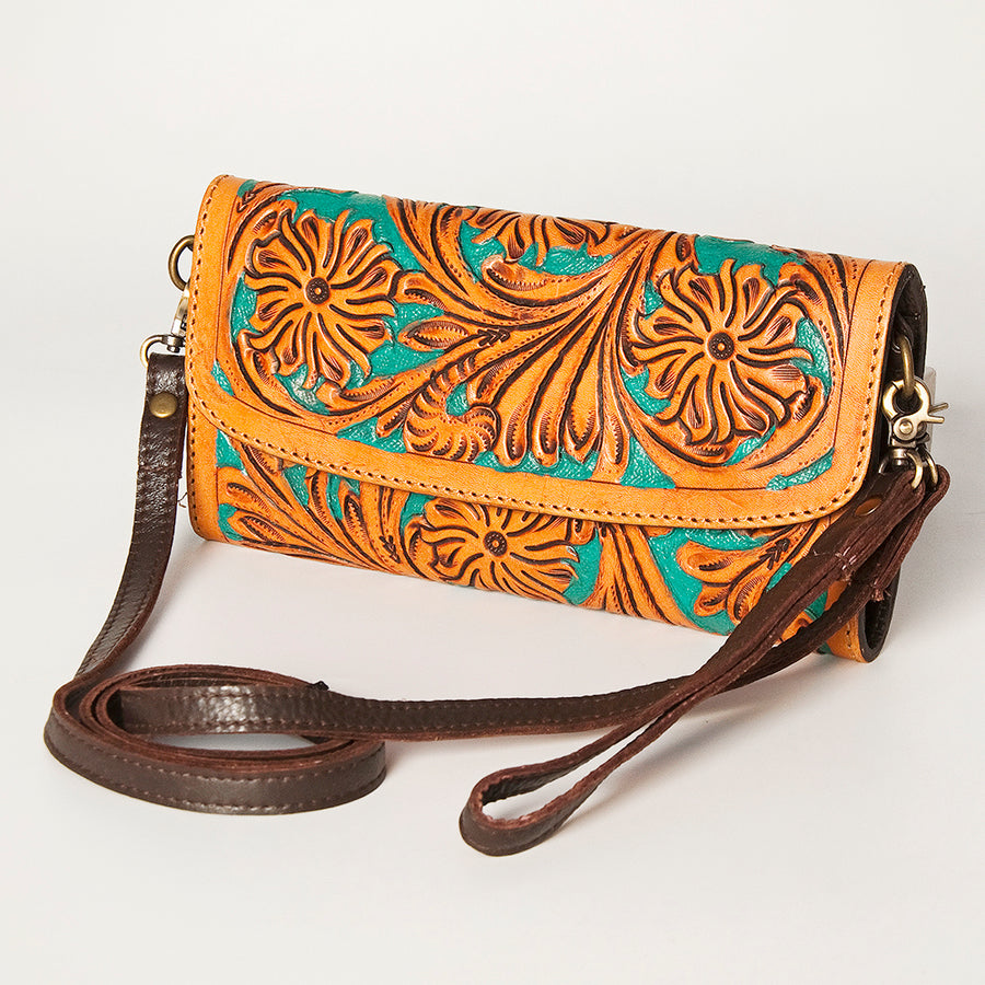 American Darling Hand Tooled Genuine Leather Small Cross body Bag - Uhorse
