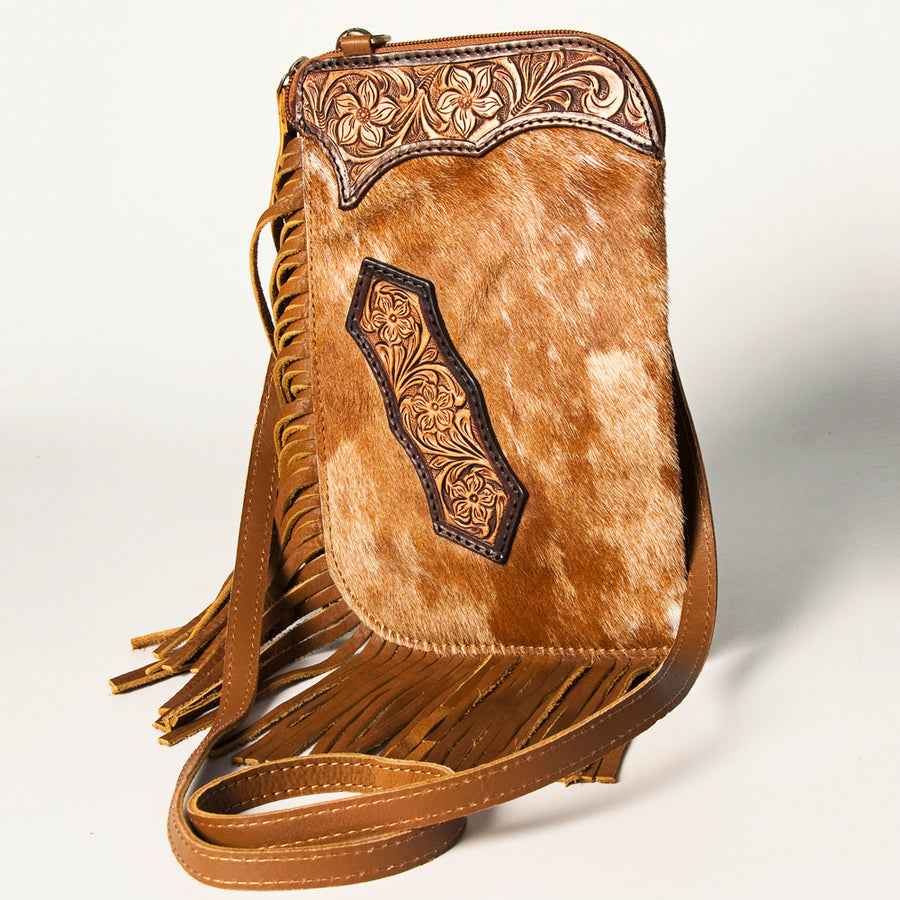 American Darling Hair-On Cowhide Chaps Bag Hand Tooled Genuine Leather - Uhorse