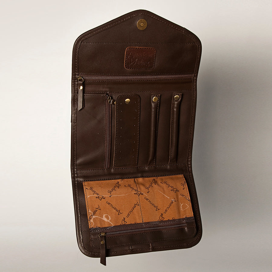 American Darling Women's Hair-On Cowhide Jewelry Case Eco-Friendly Vegetable-Tanned Genuine Leather Well-compartmentalized