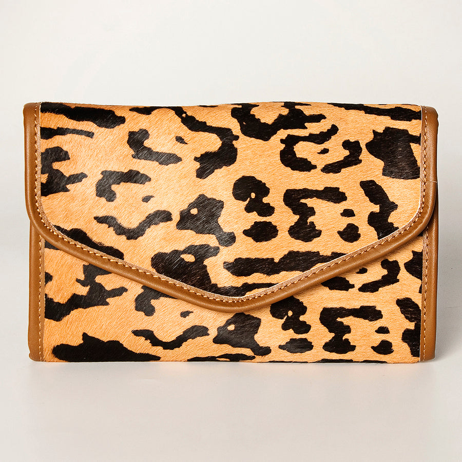 American Darling Women's Hair-On Cowhide Jewelry Case Eco-Friendly Vegetable-Tanned Genuine Leather Well-compartmentalized