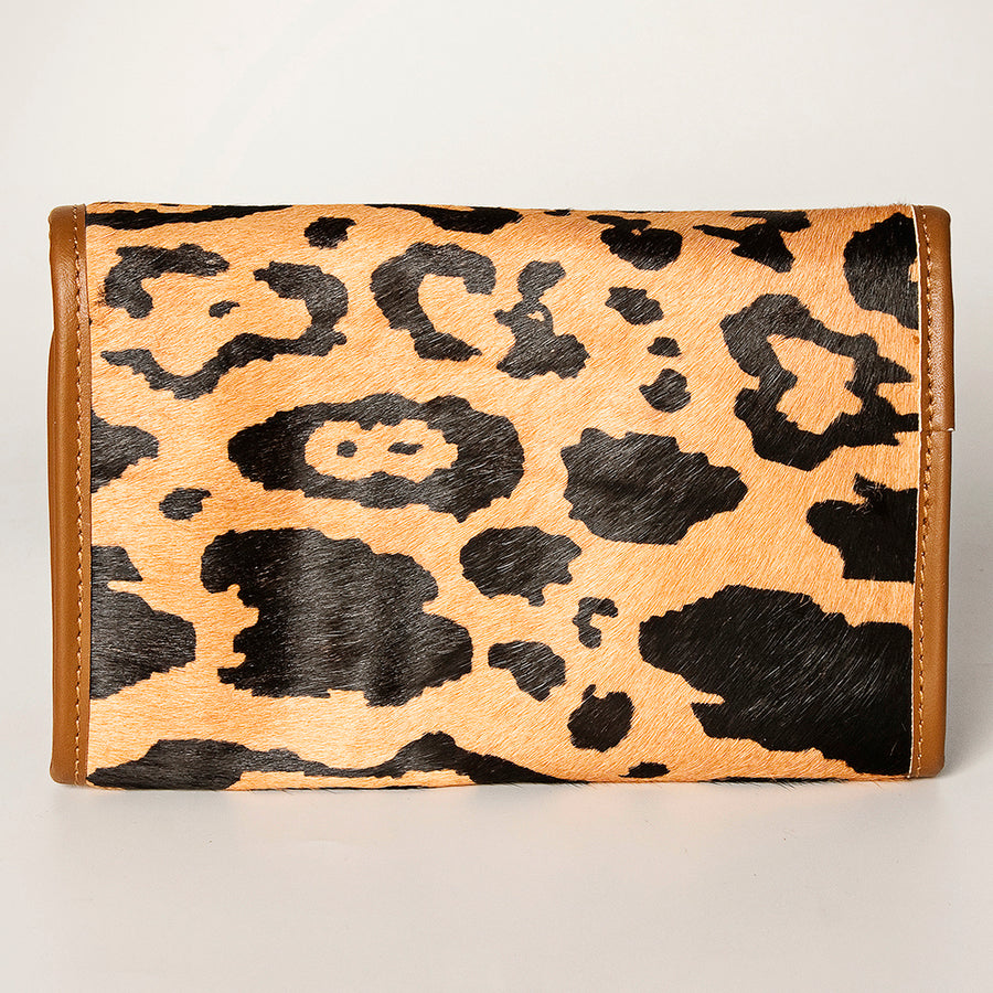 American Darling Women's Hair-On Cowhide Jewelry Case Eco-Friendly Vegetable-Tanned Genuine Leather Well-compartmentalized