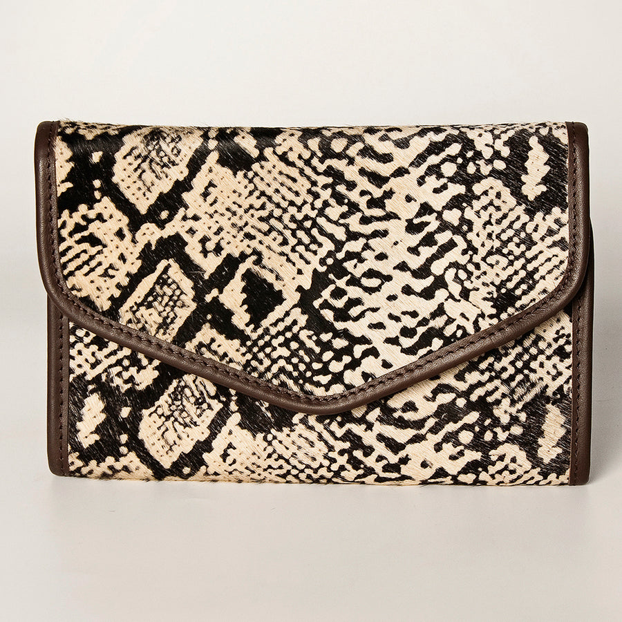 American Darling Women's Hair-On Cowhide Jewelry Case Eco-Friendly Vegetable-Tanned Genuine Leather Well-compartmentalized