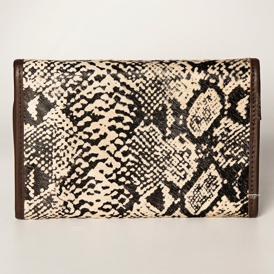 American Darling Women's Hair-On Cowhide Jewelry Case Eco-Friendly Vegetable-Tanned Genuine Leather Well-compartmentalized