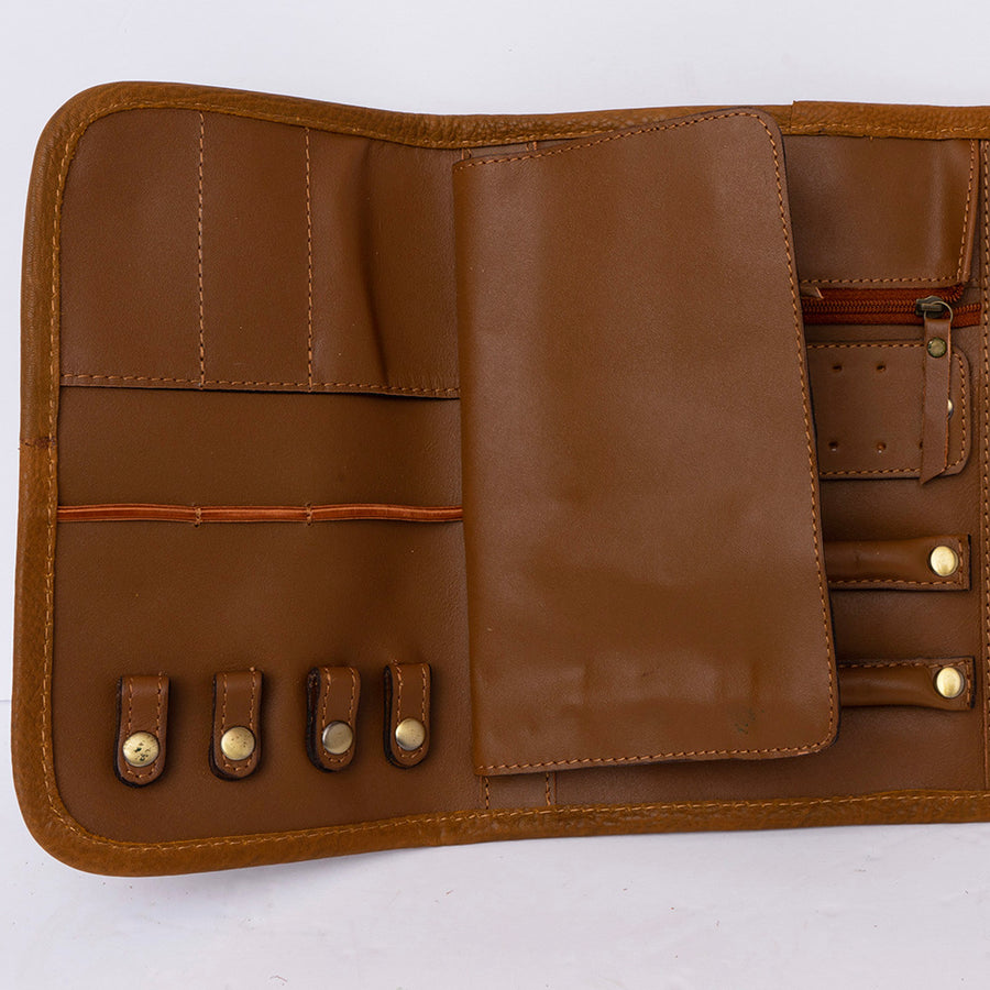 American Darling Women's Hair-On Cowhide Jewelry Case Eco-Friendly Vegetable-Tanned Genuine Leather Well-compartmentalized