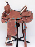 Comfytack Rough Out Western Saddle Leather Trail Tack Brown | Western Saddle | Saddle for Horses | Horse Tack Set